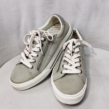 Taos Z-Soul ZSL-13672 - Khaki Canvas Low Top Zip Comfort Sneakers - Sz 8.5 EUC