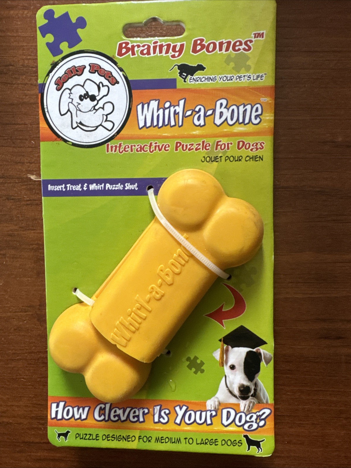 Jolly Pets Brainy Bones Whirl- A - Bone Interactive Treat Pu