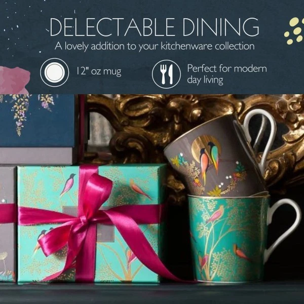 Taza de café Portmeirion Sara Miller London Chelsea Collection 12 onzas - rosa Foto 4 de 4