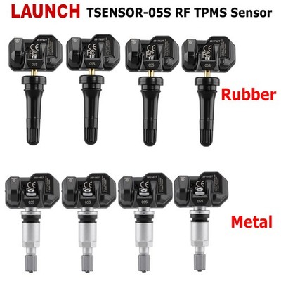 4 x LAUNCH TSENSOR-05S RF TPMS Sensor Silver Aluminum or Rubber Black