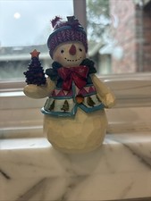 Jim Shore Heartwood Creek Snowman Figurine 5" Pinecones and Holly (a76