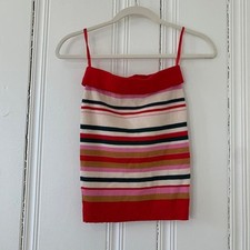 Honey Punch stretch red, pink, gold striped mini skirt women's size small