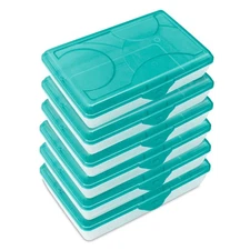 Sterilite 17296W06 Multipurpose Storage Supply Box w/ Lid, Molokai Blue (6 Pack)