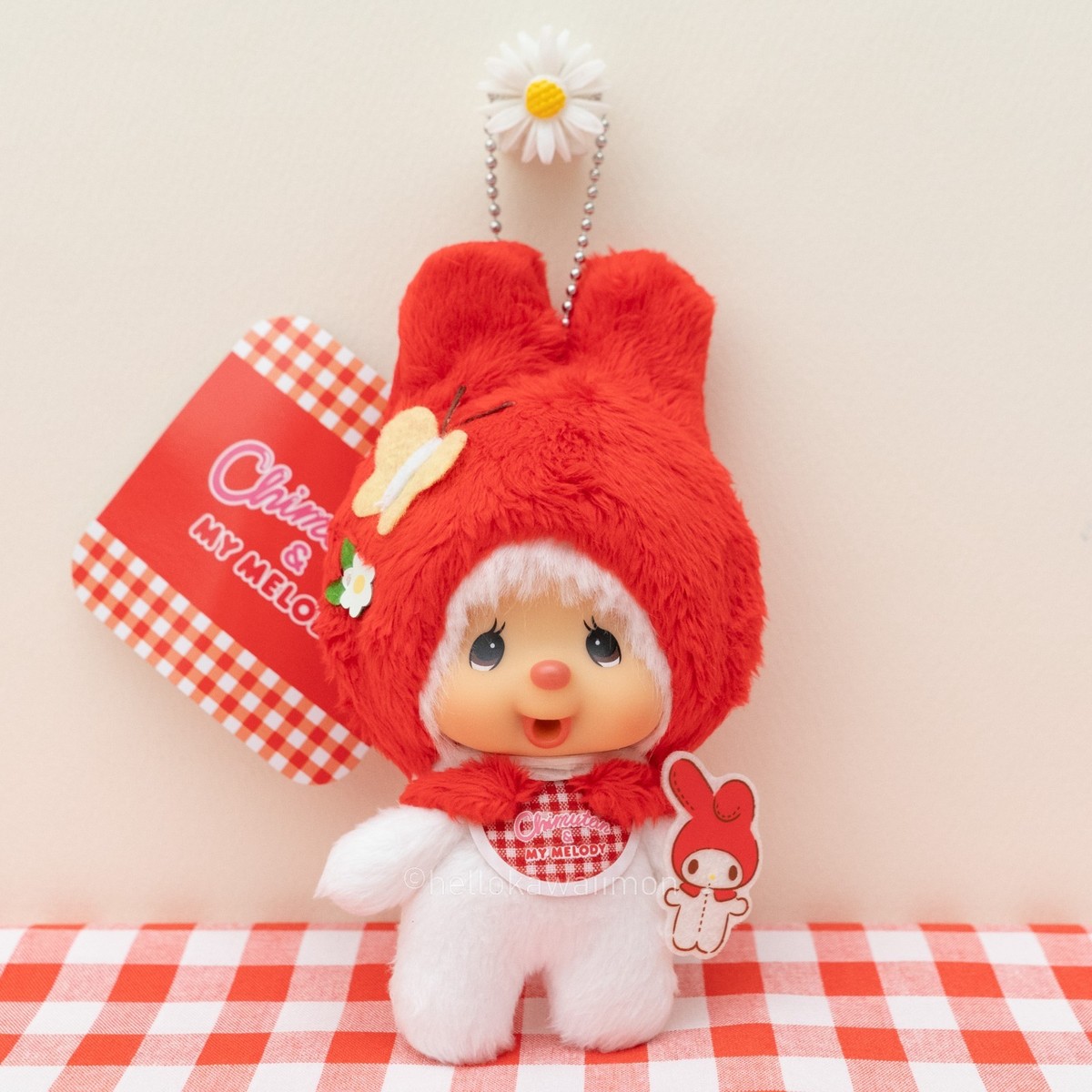 Sekiguchi Monchhichi Chimutan x Sanrio My Melody Collab Keychain