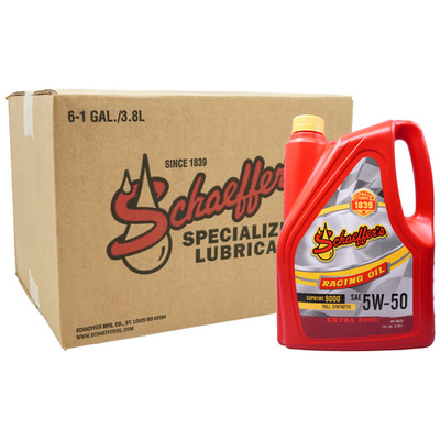 Schaeffer's 9001 Supreme 9000 Full Synthetic 5W-50 Racing Engine Oil, 6 Gallons