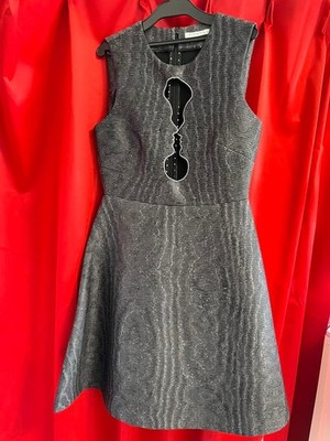 Used Vivetta Woodgrain Sleeveless Dress Size Free Black Gray Length 93cm