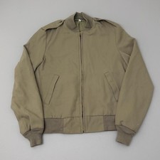 Vintage 80s Usmc Pewter Jacket Full Zip Beige Bomber Size Small