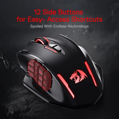 Redragon M913 Impact Elite Wireless Gaming Mouse, 16000 DPI Black - Picture 4 of 6