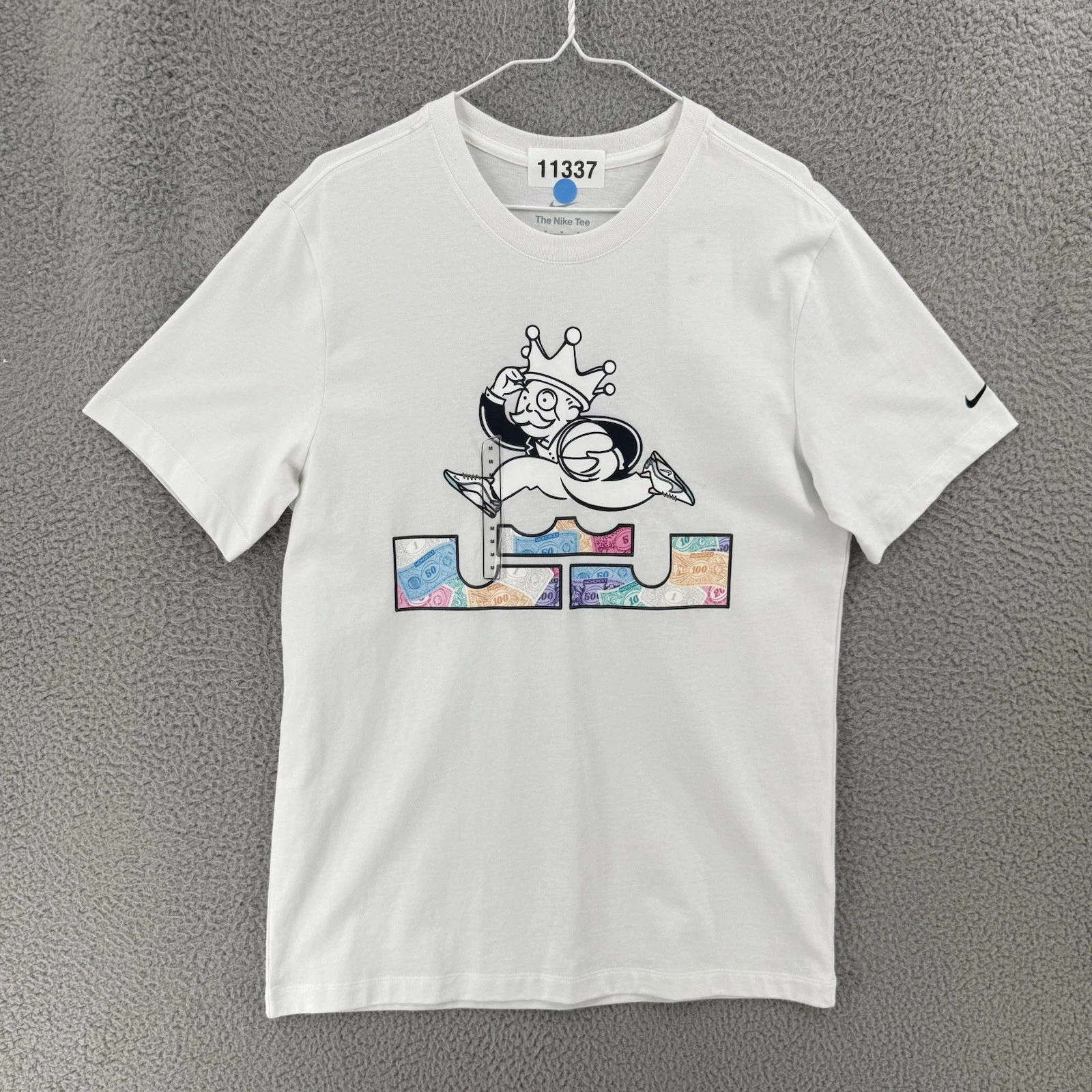 Nike LeBron 22 Monopoly Tee Shirt Graphic Mens Medium White Multicolor NWT 11337