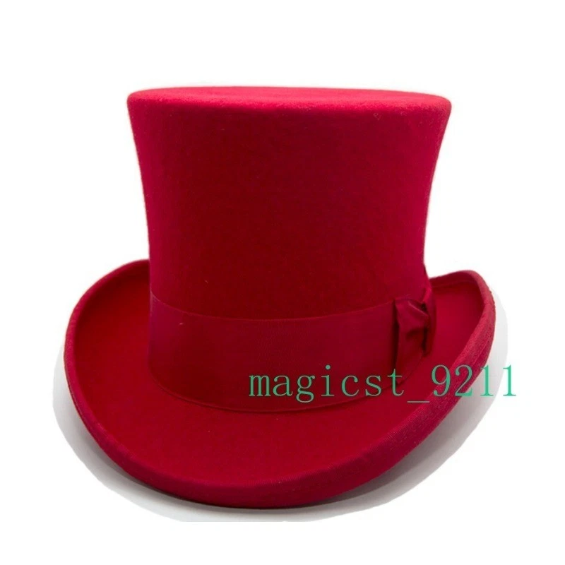 Sombrero de copa de colección Gorra mágica Sombrerero loco de lana Sombrero alto Altura Regalo 18 cm Foto 4 de 4
