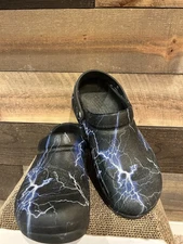 Crocs Bistro Slip Resistant Work Clogs Black Lightning Bolts Mens 12