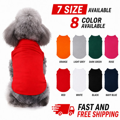 Cotton Dog T-Shirt Blank Pet Clothes Soft Puppy Vest for Small Medium Large Dogs