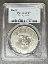 1996-D Paralympic Dollar PCGS MS-69, Buy 3 Items, Get $5 Off!