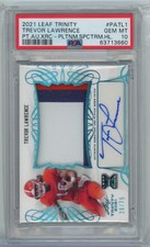 2021 Leaf Trinity TREVOR LAWRENCE Rookie Platinum Relic AUTO /75 PSA 10