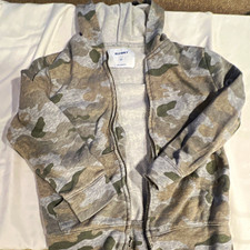 Old Navy 5T Camo Fleece Jacket 100% Cotton Full Zip Pockets Unisex Toddler