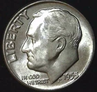 1955-P 10C Roosevelt Dime BU 90% Silver 26owt0306-5