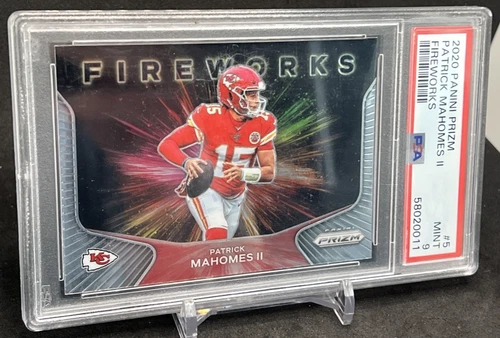 2020 Panini Prizm Fireworks Patrick Mahomes II #5 PSA 9 KC Chiefs NFL Graded HOF