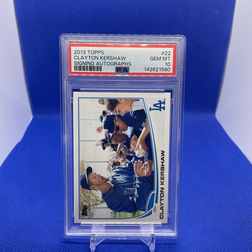 2013 TOPPS #22 CLAYTON KERSHAW SIGNING AUTOGRAPHS SSP PSA 10