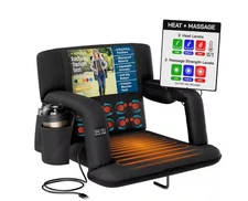 ALPCOUR HEATED MASSAGE RECLINING STADIUM SEAT 25" WIDE - BLACK