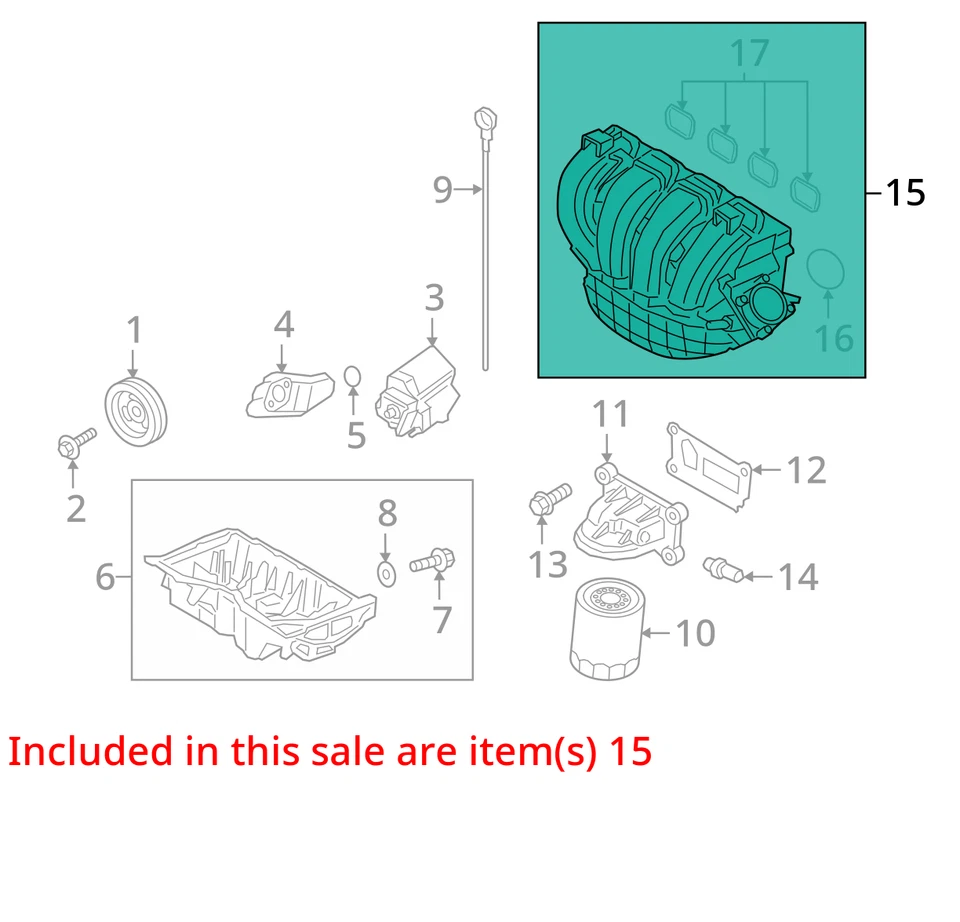 2012-2018 Ford Focus Air Intake Manifold FZ5W7 - Image 3 of 4