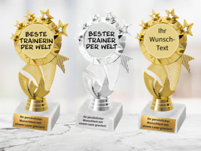 5-Sterne Pokal ''Beste Trainerin/Bester Trainer'' mit persönlicher Wunschgravur
