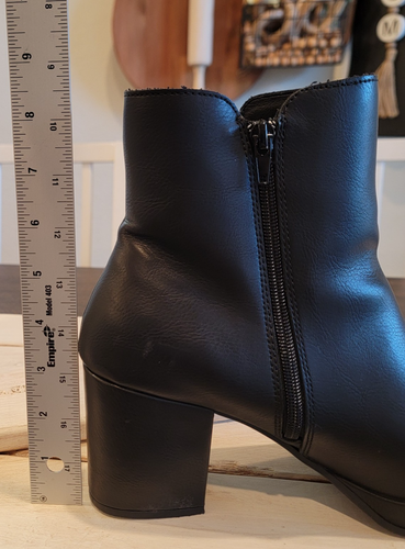 Women's B.O.C Lacey Black Vegan Platform Chunky Boots Booties Block Heels 9.5 M - Picture 15 of 15