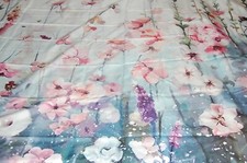 FLOWERS FLORAL GARDEN SCENE SHOWER CURTAIN WITH HOOKS NEW
