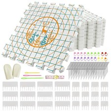 9 Pcs Blocking Mats for Knitting, Extra Thick Blocking Boards with Grids, wit...