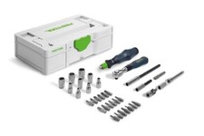 Festool 1/4" Ratchet, PZ, PH, TX Bits, Hex & Spanner Sockets & Holder Set 578112