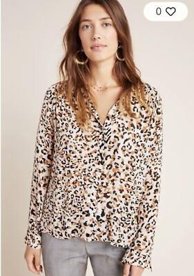 Anthropologie Clothe & Stone Luisa Leopard button down womens Small