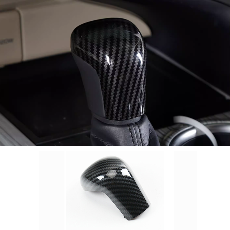 Carbon fiber look Car Gear Shift Knob Cover Trim For Toyota Camry 2018-2025