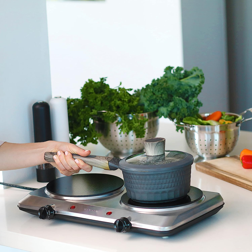 Countertop Infrared Double Burner, 1500W Electric Hot Plate and
