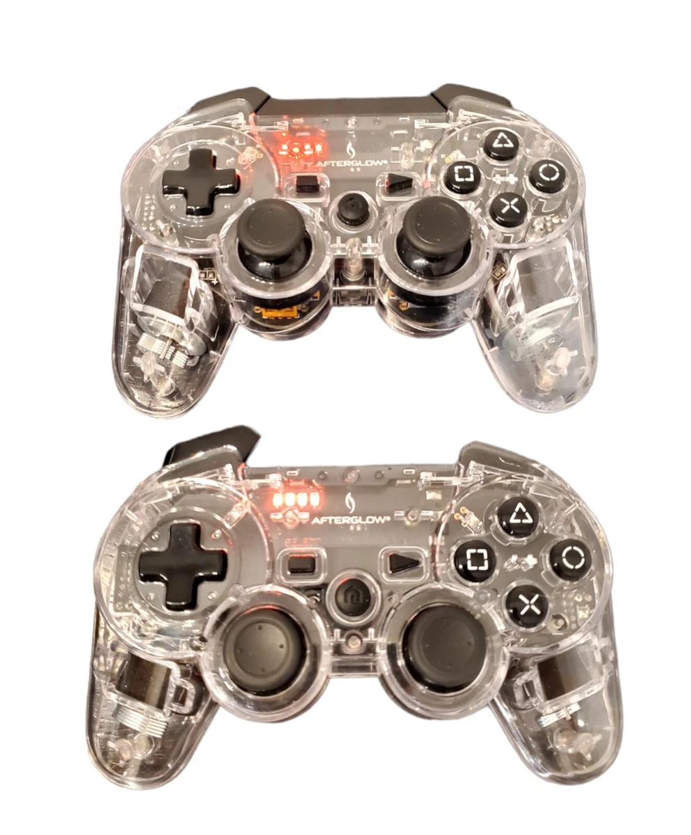 2 Sony Playstation 3 PS3 Afterglow Wireless Controllers 064