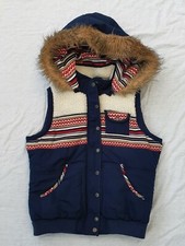 Bellfield Women's Removeable Hood Multicoloured Body Warmer/gillet Size 10/s