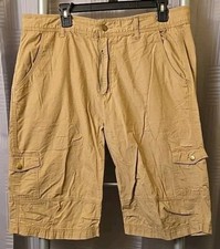 Red Face Cargo Shorts Mens 38 Beige Rip Stop Pockets 100 Cotton