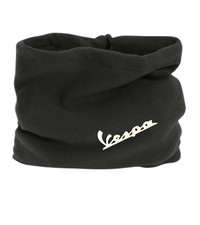 CAPPELLO SCALDACOLLO NERO CON STAMPA IN VINILE BIANCO LOGO VESPA