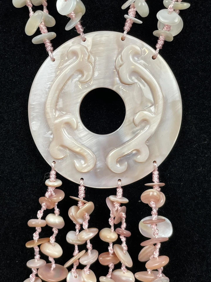 Sajen Stone Necklace Multi Strand Bead Shell Boho - Image 4 of 4