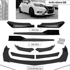 Glossy Black Front Bumper Lip Splitter Lower Spoiler Body Kit For Nissan Versa S