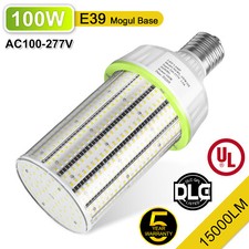100W LED Corn Light E39 Bulb Mogul Base 5000K 15000 Lumen 450W HID Replacement
