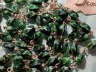 VINTAGE CZECH REPUBLIC MALACHITE GREEN BEAD ROSARY 29" NECK OPENING — photo 6