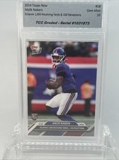 2024 Topps Now Malik Nabers 1000 Receiving 100 Rec Rookie TCC Graded Gem Mint 10