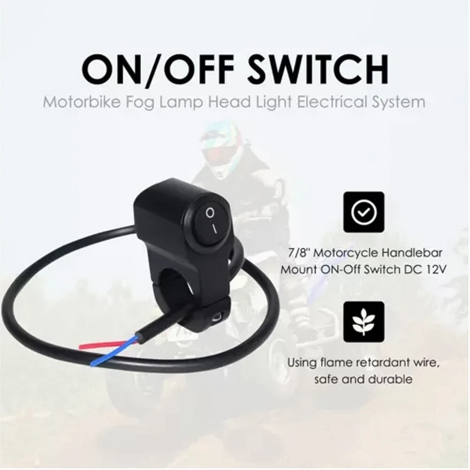 Spot Light Universal Motorcycle 7/8" Handlebar Headlight Fog ON OFF Switch - Image 3 of 4