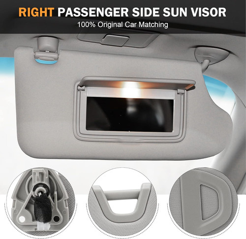For NISSAN Altima 2013-2018 Gray Driver Side Sun Visor With Lamp 96401-3TA2A For NISSAN Altima 2013-2018 Gray Driver Side Sun Visor With Lamp 96401-3TA2A