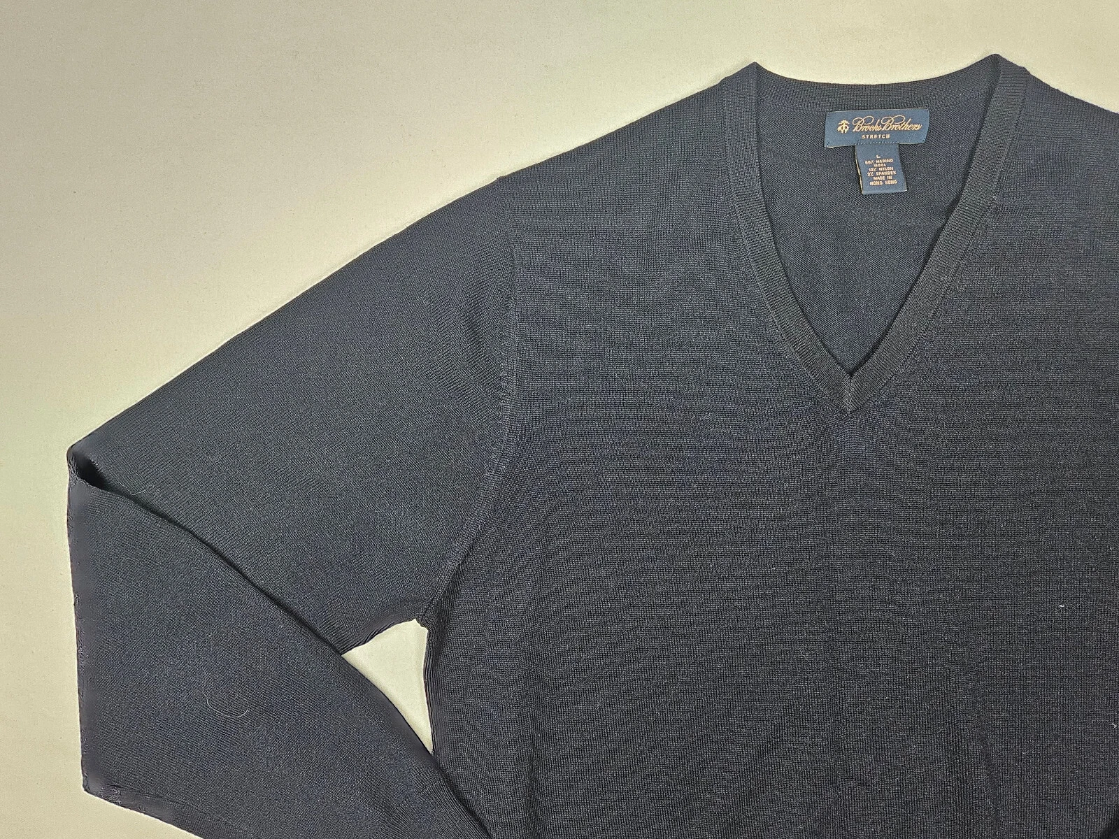 Brooks Brothers Sweater Mens Large Stretch Vintage Merino Wool Blend Pullover
