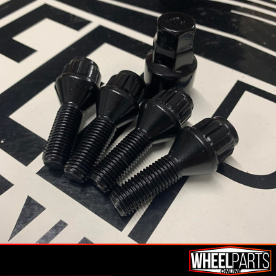 M12X1,5 SICHERUNGSSCHRAUBEN SCHWARZ 40mm GEWINDE LANG ALUFELGEN BMW