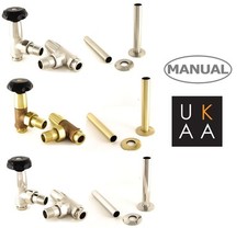 Manual Radiator Valves With Pipe Covers - Set - Bradley Traditional Style Valves