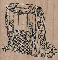 Steampunk Back Pack 2 x 2" Rubber Stamp, Steampunk Stamp, Victorian Stamp