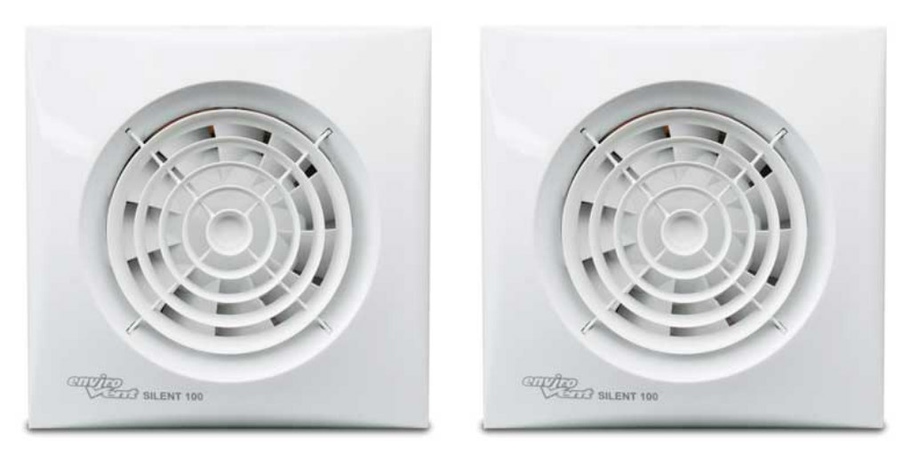 2 x Envirovent SIL100IT ""SILENT"" Extractor Fans for Bathroom with Timer