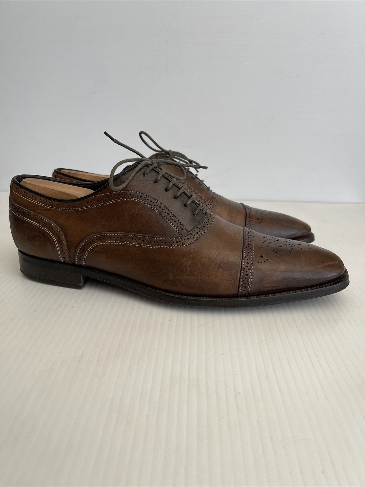 SAOLA Oxford con lacci in pelle Phelps Phelps Cap Toe Marrone 10 5 (O48)