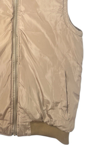Diesel Only The Brave Tan Quilted Reversible Full Zip Hood Puffer Vest Women XL - Picture 12 of 19